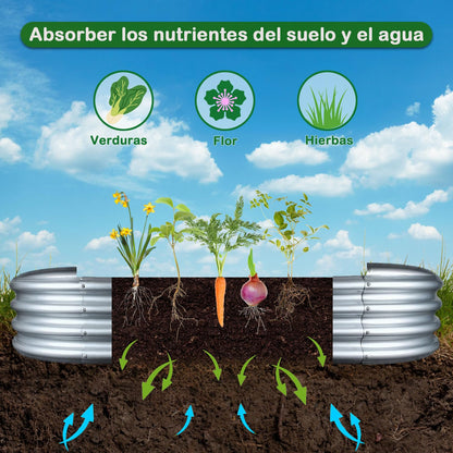 Jardinera Elevada de Metal Galvanizado– Pack de 2