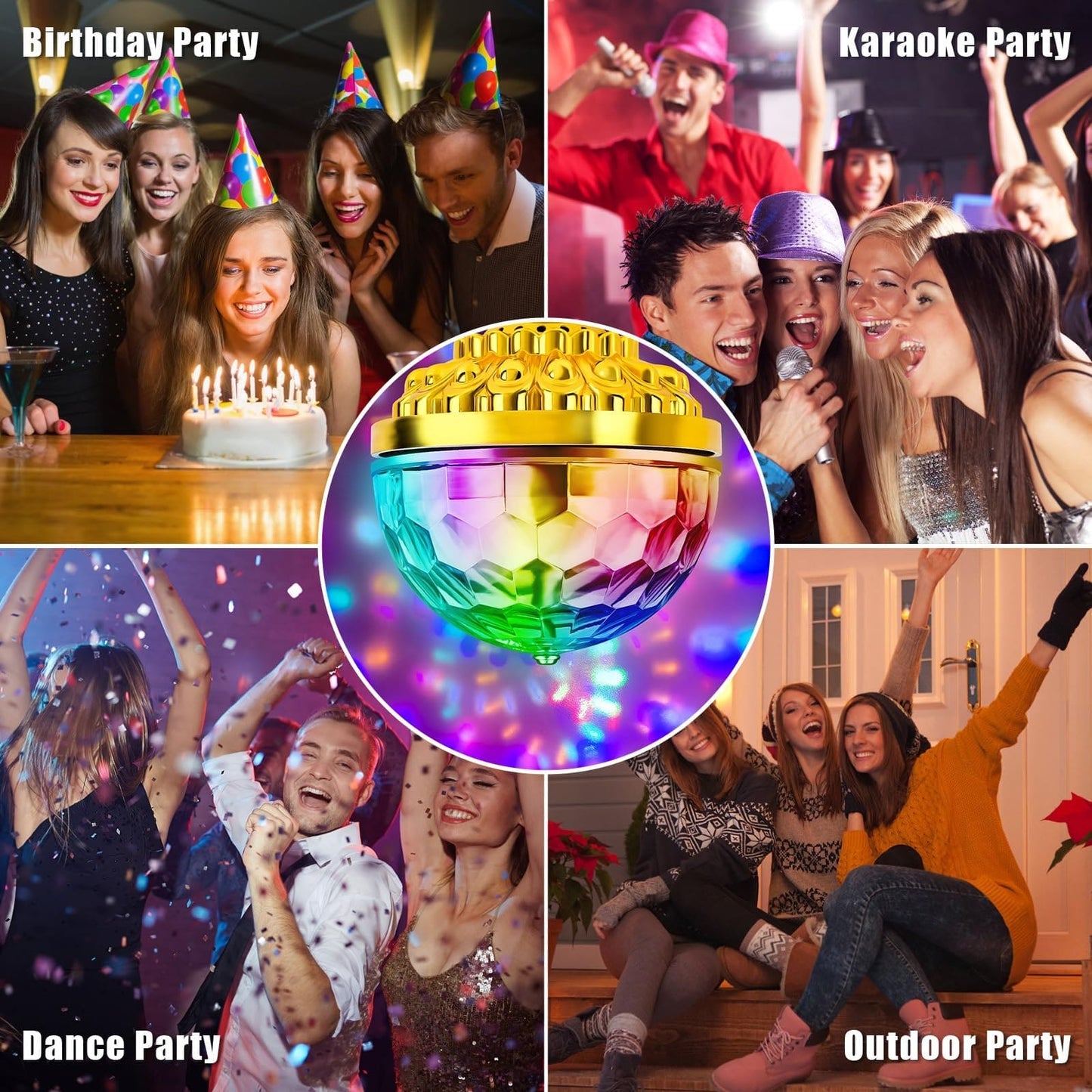Luz de discoteca portátil para festas em casa