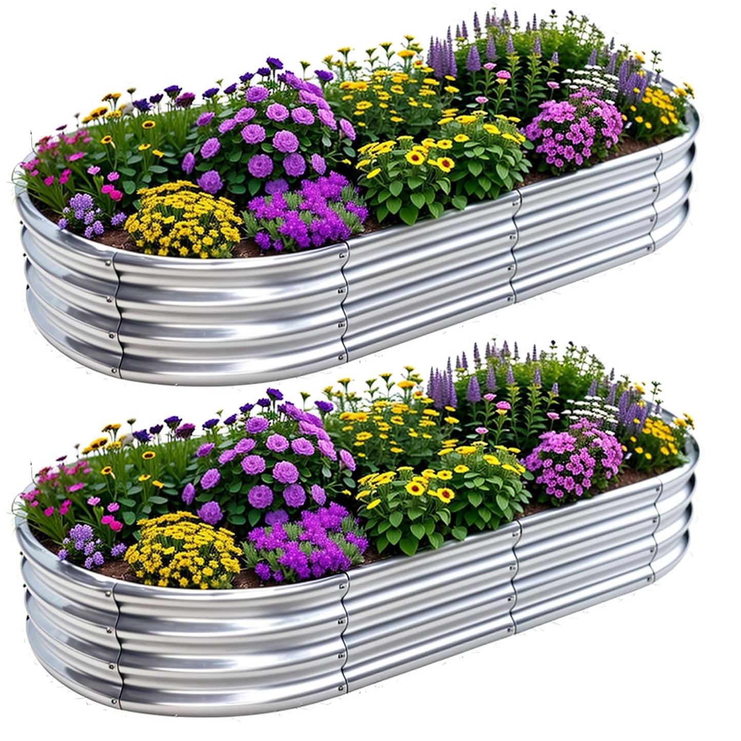 Jardinera Elevada de Metal Galvanizado– Pack de 2