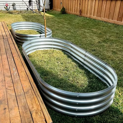 Jardinera Elevada de Metal Galvanizado– Pack de 2